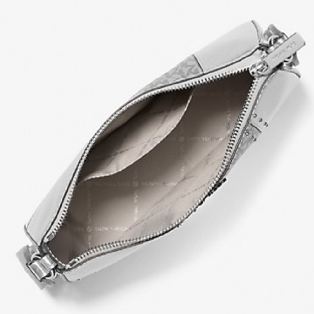 Michael Kors Jet Set Travel Sma Metallic Patchwork and Signature Logo Crossbody - Picture 2 of 16